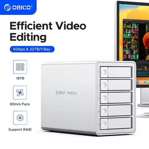 ORICO 3.5"RAID USB3.0 5Gbps HDD Docking Station 150W Power With Cooling Fan for Apple device 5Bay RA