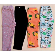 M Tractor Dino Children's Leggings Lilac Black Flower Age 3-4y