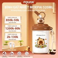 316 stainless steel thermos cup Fquan coffee stirring cup 520ml Cute pattern Keeps heat for 12 hours