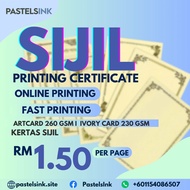 SIJIL PRINT MURAH / CERTIFICATE PRINTING | ARTCARD| IVORY PAPER| SIJIL PAPER