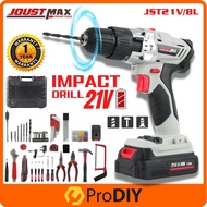 Joustmax 218pcs 21V 10mm Cordless Impact Hammer Drill Screwdriver Full Accessories Tebuk Lubang ( JS