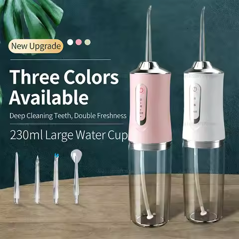 Water-Flosser-Cordless-Teeth-Cleaner Water Dental Flosser with 3 Modes 4 Jets Rechargeable IPX7 Wate