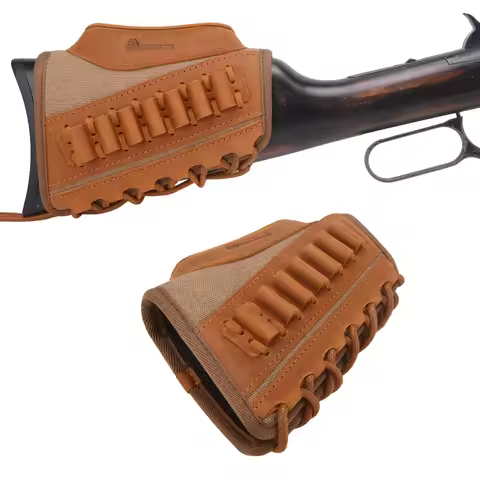 WAYNE'S DOG Canvas Leather Cheek Rest Riser Rifle Gun Buttstock Sleeve .308win .30-06 .30-30 .22MAG 