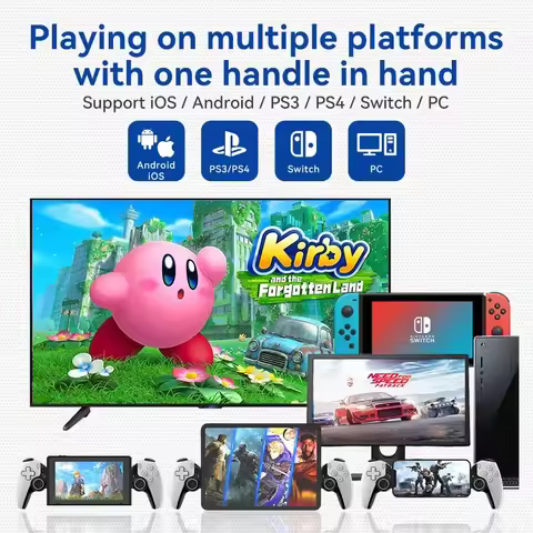 BSP-D9 Telescopic Game Controller RGB Light Mobile Gamepad With Turbo/6-axis Gyro/Vibration For Andr