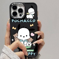 Casing for iPhone 12 13Promax 15Promax 7plus 8 7 8plus 6plus 14 15 X XR XS MAX 12Promax 11Promax 11 Playful Puppy Metallic Photo Frame Drop Protection Soft Case