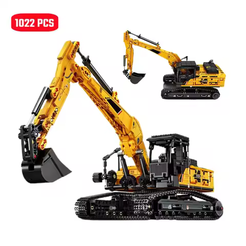 SEMBO BLOCK 1022PCS SANY City Construction Vehicle Excavator Model Building Blocks MOC Engineering C