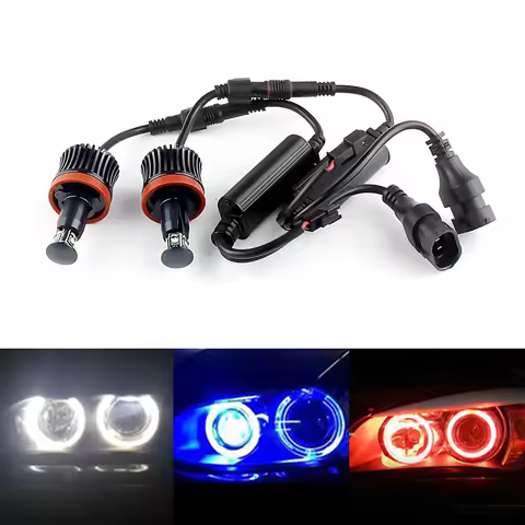2Pcs 12v CANbus H8 Error Free 40W LED Angel Eye Marker Lights Bulbs For BMW 1 3 5 Series E60 E61 E70