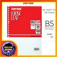 Joyko Loose Leaf B5 Dots B5-100DT 100 Gsm Binder File Paper Contents 50 and 100 Sheets