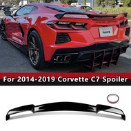 Extended Style ABS Plastic Rear Trunk Lid Rear Trunk WingSpoiler Fits14-19 Corvette C7 Z51 Carbon fi