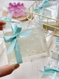 海棠花玻璃皂 復古海棠壓花玻璃手工皂|花窗皂|窗花皂