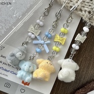 [ICHEN] 3D Cartoon Floed Animal Keyring Bag Pendant Bapa Charm Car Decor Jewelry Accessories Gift YU