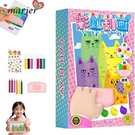 MARIER DIY Rainbow Scratch Art, Painting Art Supplies Animal Pattern Squeegee Art Kids Paint Kit, DI