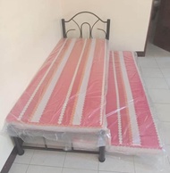 bed frame single size with pullout bed and 2 uratex foam 30x75
