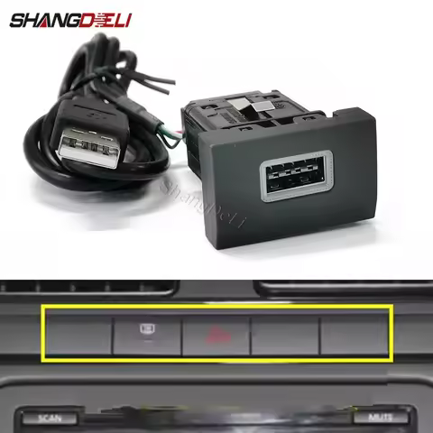 For VW Polo 2011-2013 Car USB Input Adapter Socket Audio Radio U-disk Flash Socket Interface Adapter