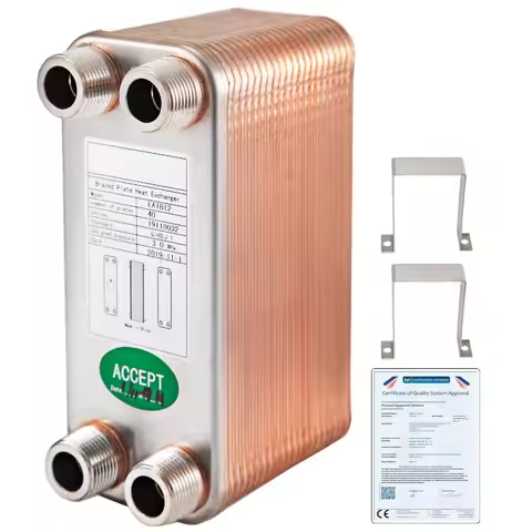 Heat Exchanger 3x7.5 40 Plates Brazed Plate Heat Exchanger 316L 3 4 MPT Heat Exchanger B312A Beer Wo