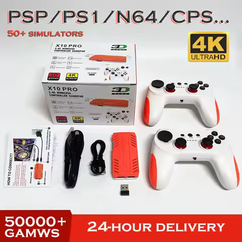 The brand new X10 PRO 128G 50000+ GameStick 4K 3D HDTV gaming console/retro gaming device features d