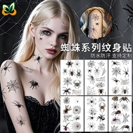 New Waterproof Sweat Funny3D 3D Spider Tattoo Sticker Spider Web Halloween Tattoo Sticker