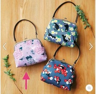 現貨日本Felissimo 白貓與繡球花粉紫色口金包餃子袋手提手袋 Felissimo貓部 貓奴生日禮物 日本貓雜貨