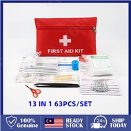 【STOCK】13 Kinds 63pcs Medical Emergency Kit Travel Emergency Kit Outdoor Survival Kit Family Medicin