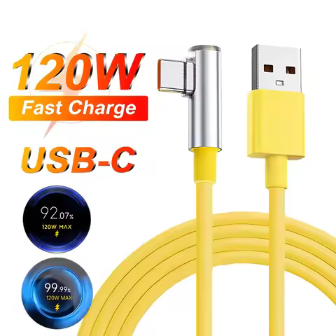 90 Degree Elbow 120W USB Cable For Xiaomi 12 13 14 15 17 Redmi Note 13 14 15 POCO F7 F8 X5 X6 X7 Pro
