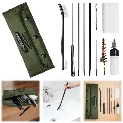 12pcs/Set Pistol Handguns Rod Cleaner Brush Tools Gun Cleaning Kit Cleaning Brush Kit for .22LR .223