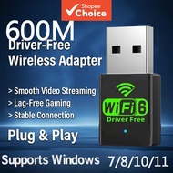 WiFi 6 USB Wireless Network Card | 2.4G Band, Wireless Network Adapter for Desktops & Laptops, Unive