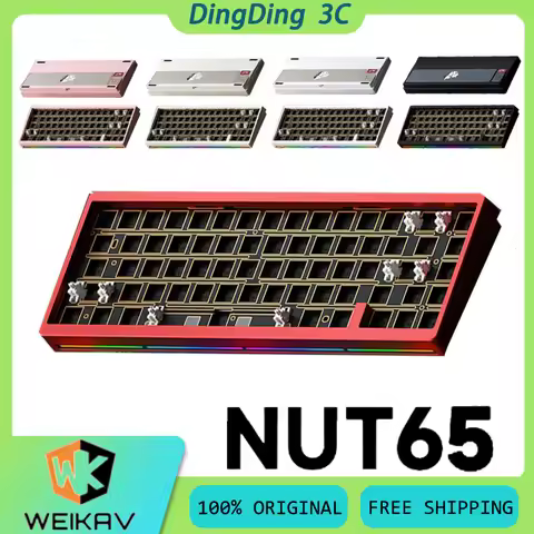 WEIKAV NUT65 Wireless Keyboard Kit 3Mode Aluminum Alloy Dual Gasket Hot Swap RGB Long Endurance Cust