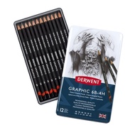 Derwent Graphic MEDIUM Pencil 12tin 6B-4H🔥offer🔥