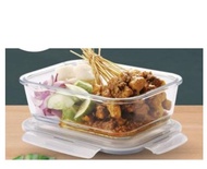 Gorme Borosilicate Glassware Rectangular Storage / Food Container with Lid - 1.52L