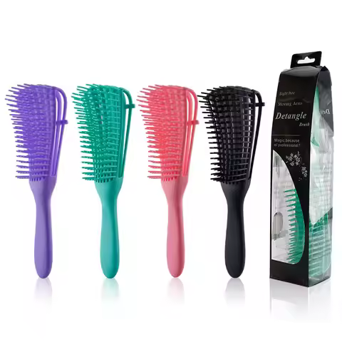 8-Row Detangler Hair Brush Multifunctional Detangling Hair Brush for Curly Hair Thick Hair Octopus H