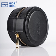 NICEHCK Circular Zipper Earphone Storage Box PU Container For Chargers/TF Cards/Cables Net Pocket De