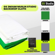 GS Muslin Studio Backdrop Green Screen Kain Cotton Muslin Cloth 3M X 6M Studio Background Photograph