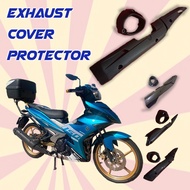 Y16ZR Y15ZR LC135 V6 FZ150 EXHAUST COVER PROTECTOR AND MUFFLER CARBON AND BLACK