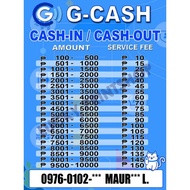 Gcash Cash Rates with Gcash Name & Number .