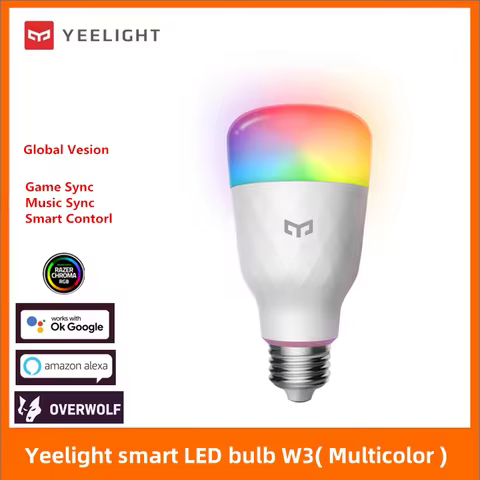 New Yeelight Smart LED Bulb W3 Multi-color Ambient Light Tunable E27 App Voice Control Xiaomi Mi Hom