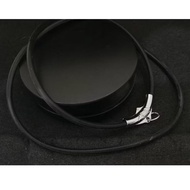 4mm Thickness Rubber Stainless Steel Big Head Amulet Necklace.