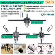 MYDIYSDNBHD - 40MM-120MM/200MM/300MM TISCO ADJ CIRCLE CUTTER FOR PLASTER BOARD PLYWOOD PLASTIC