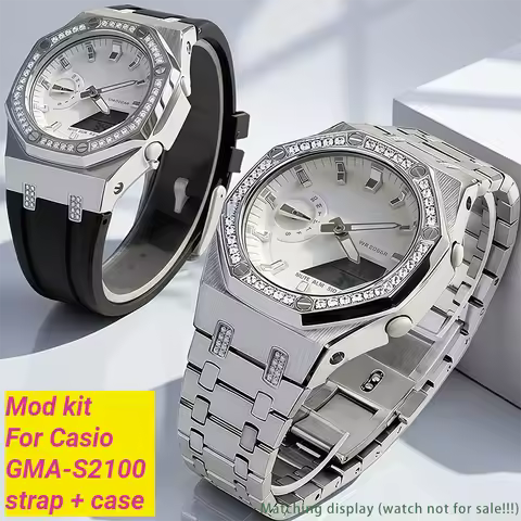 Gma-s2100 Watch 42mm Case Rubber Strap Mod Kit For Gshock Casio GmaS2100 Women Stainless Steel Watch