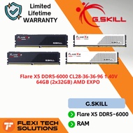 Flexi tech G.SKILL Flare X5 DDR5-6000 CL28-36-36-96 1.40V 64GB (2x32GB) AMD EXPO - BLACK/WHITE