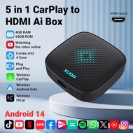 XUDA 2025 H-Air 2.0 Carplay wireless adapter Android Auto Wireless box  CS6 5in1（HDMI+Hai car+Carpla