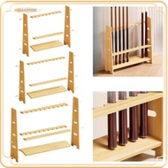[gaqvfe8e] Double Layer Pool Stick Holder Solid Wood Cue Organizer Sturdy Billiard Accessories for H