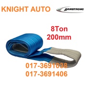 ARMSTRONG Heavy Duty 8Ton 200mm Brown Colour Webbing Sling with Inspection Cert Tag Tali Angkat Sawa