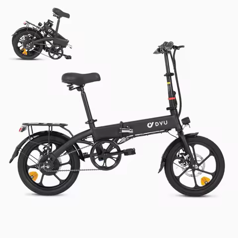 16-Inch Folding Electric Bike Mini Electric Bike, Lithium Battery Steel Lightweight Adult Electric B