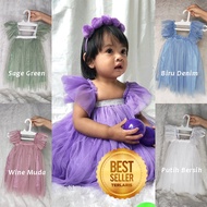 Colored Clothes biru Denim Dress for 1 Year Old Children, Latest Model 2024, Luxurious, Glamorous Tu