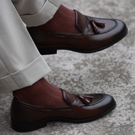 Mr. Lusan Mens Leather Shoes Trendy Slip-on Loafers British European and American Business Casual Ta