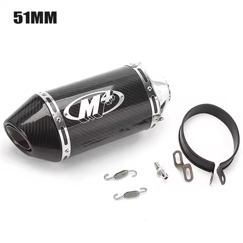 51MM Universal Carbon Fiber Motorcycle M4 Exhaust Muffler Escape 300CC 600CC 1000CC for Honda R6 R3 