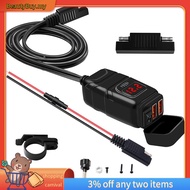 Dual USB 12V Waterproof Motorcycle Handlebar Charger Quick Charger 3.0 with Voltmeter USB Motorcycle Charger Adapter