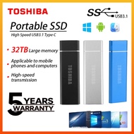 32TB Portable SSD External Hard Drive, Type-C USB 3.1, For Computers and mobile phones Data Storage 