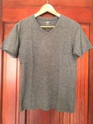 Uniqlo SUPIMA COTTON 深灰色 V領素面T恤 短袖T恤 S號 #23兒童節