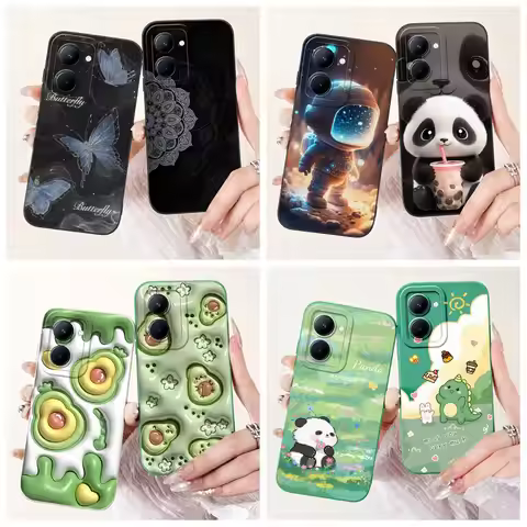 For Realme 10 Case Cute Cartoon Camera Lens Square Silicon Phone Cases Protective Coque For Realme 1